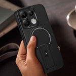 Phone Case For Xiaomi Redmi Note 14S 4G / Note 13 Pro 4G / Poco M6 Pro 4G Carbon Fiber Texture PC + TPU Cover with Kickstand
