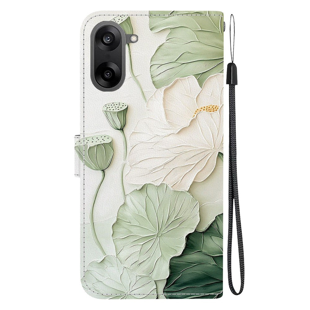 For OnePlus Nord CE5 5G / Ace 5 Racing 5G Wallet Case Pattern Printing Leather Stand Phone Cover with Strap