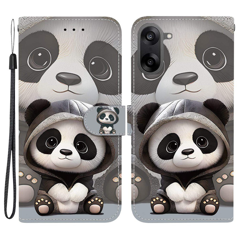 For OnePlus Nord CE5 5G / Ace 5 Racing 5G Wallet Case Pattern Printing Leather Stand Phone Cover with Strap