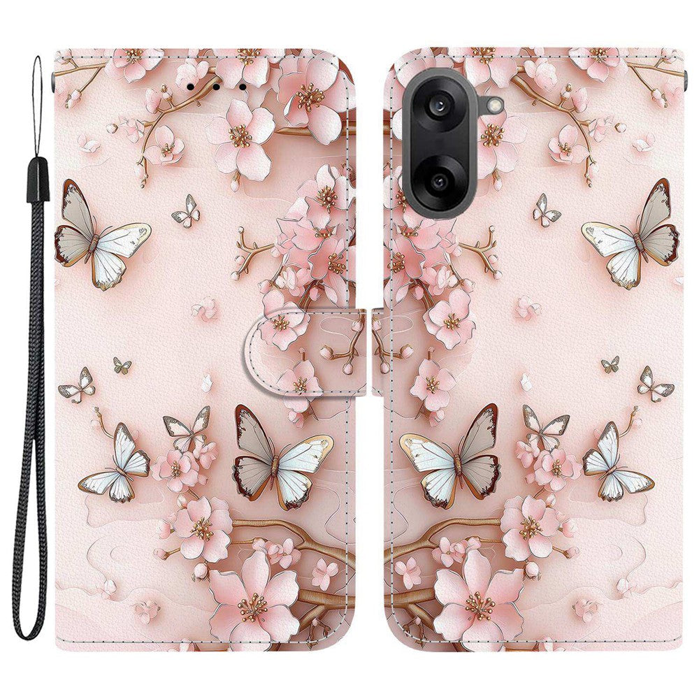 For OnePlus Nord CE5 5G / Ace 5 Racing 5G Wallet Case Pattern Printing Leather Stand Phone Cover with Strap