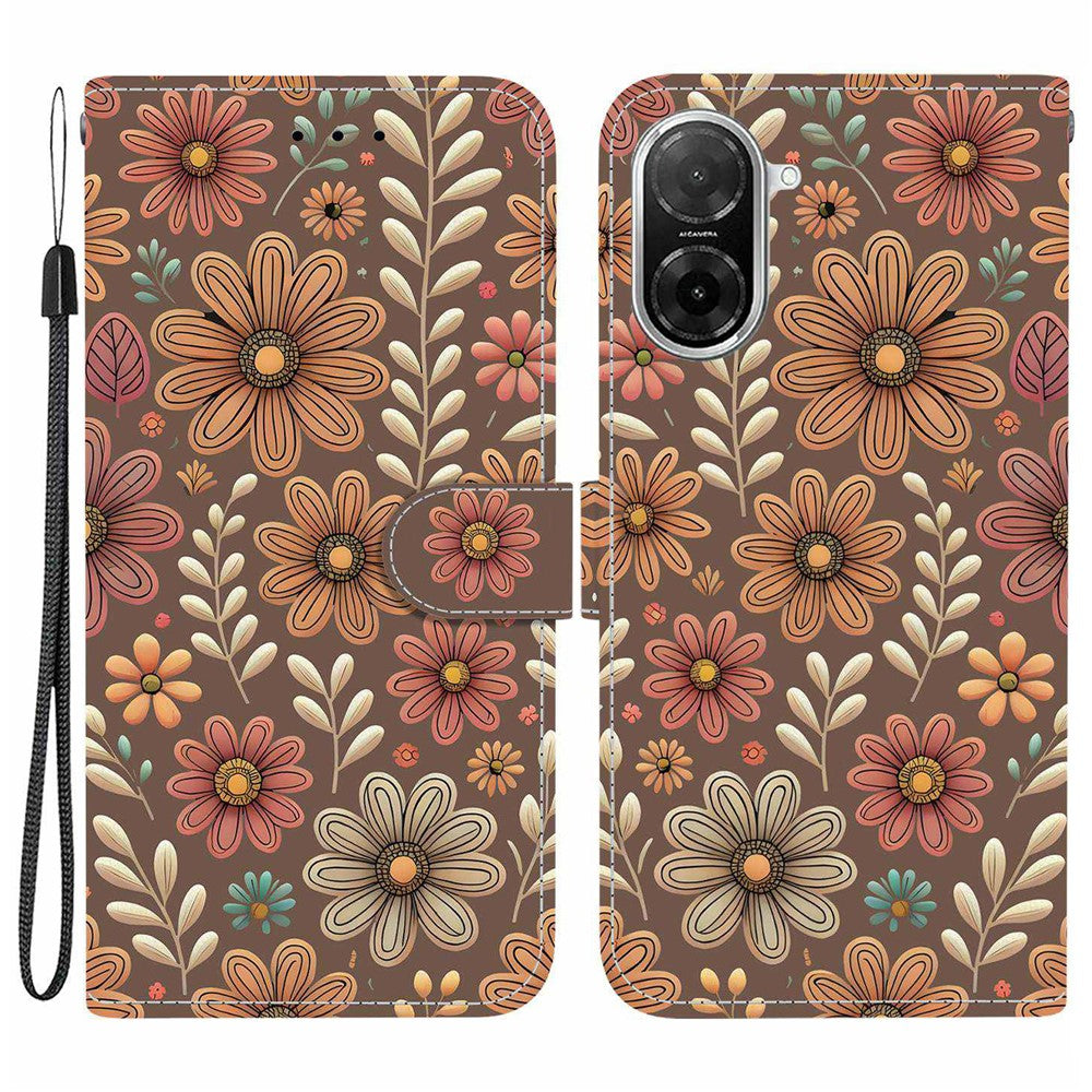 For Xiaomi Redmi A5 NFC (EU) (173.45mm) Wallet Case Pattern Printing Leather Stand Phone Cover with Strap