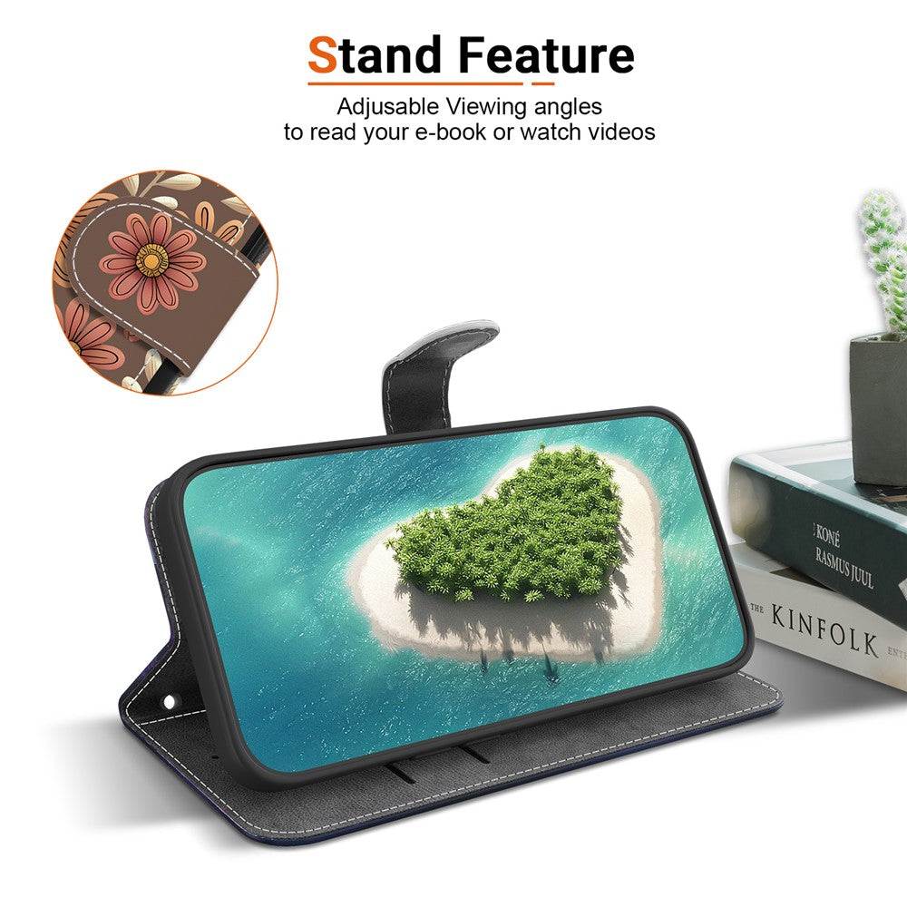 For Xiaomi Redmi A5 NFC (EU) (173.45mm) Wallet Case Pattern Printing Leather Stand Phone Cover with Strap