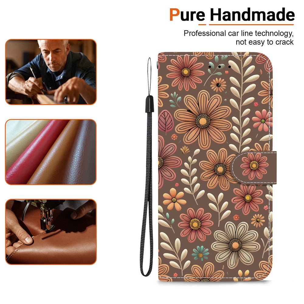 For Xiaomi Redmi A5 NFC (EU) (173.45mm) Wallet Case Pattern Printing Leather Stand Phone Cover with Strap