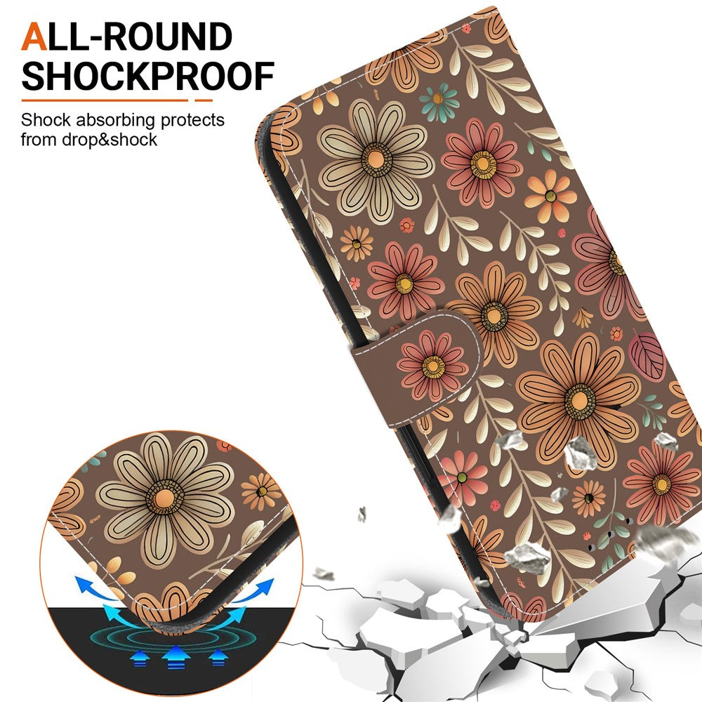 For Xiaomi Redmi A5 NFC (EU) (173.45mm) Wallet Case Pattern Printing Leather Stand Phone Cover with Strap