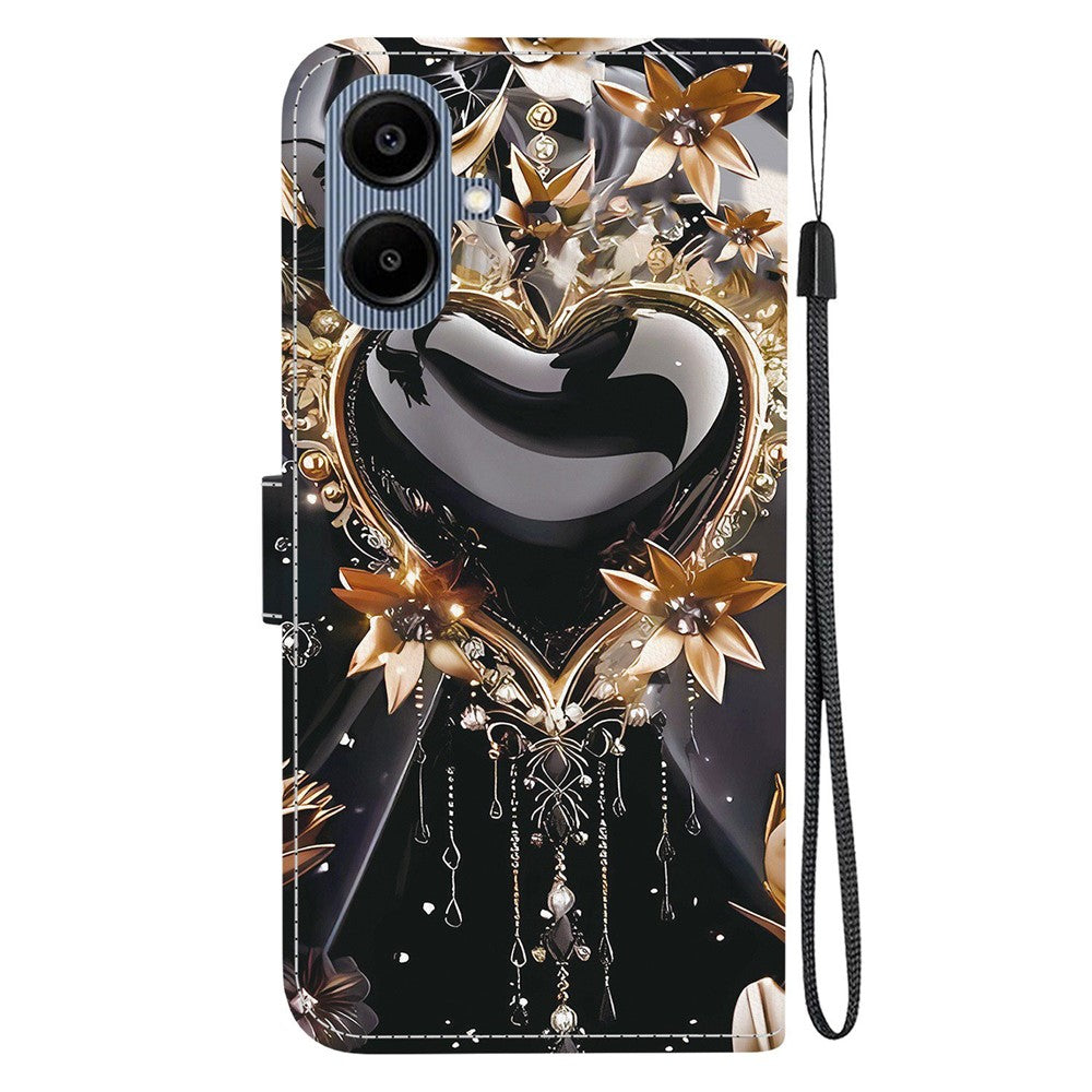 Wallet Case for Samsung Galaxy A08 5G / A08 4G / A07 5G / A07 4G / A06 5G / A06 4G Pattern Printing Leather Stand Phone Cover with Strap