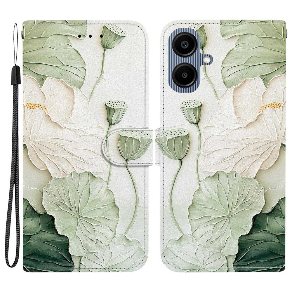 Wallet Case for Samsung Galaxy A08 5G / A08 4G / A07 5G / A07 4G / A06 5G / A06 4G Pattern Printing Leather Stand Phone Cover with Strap