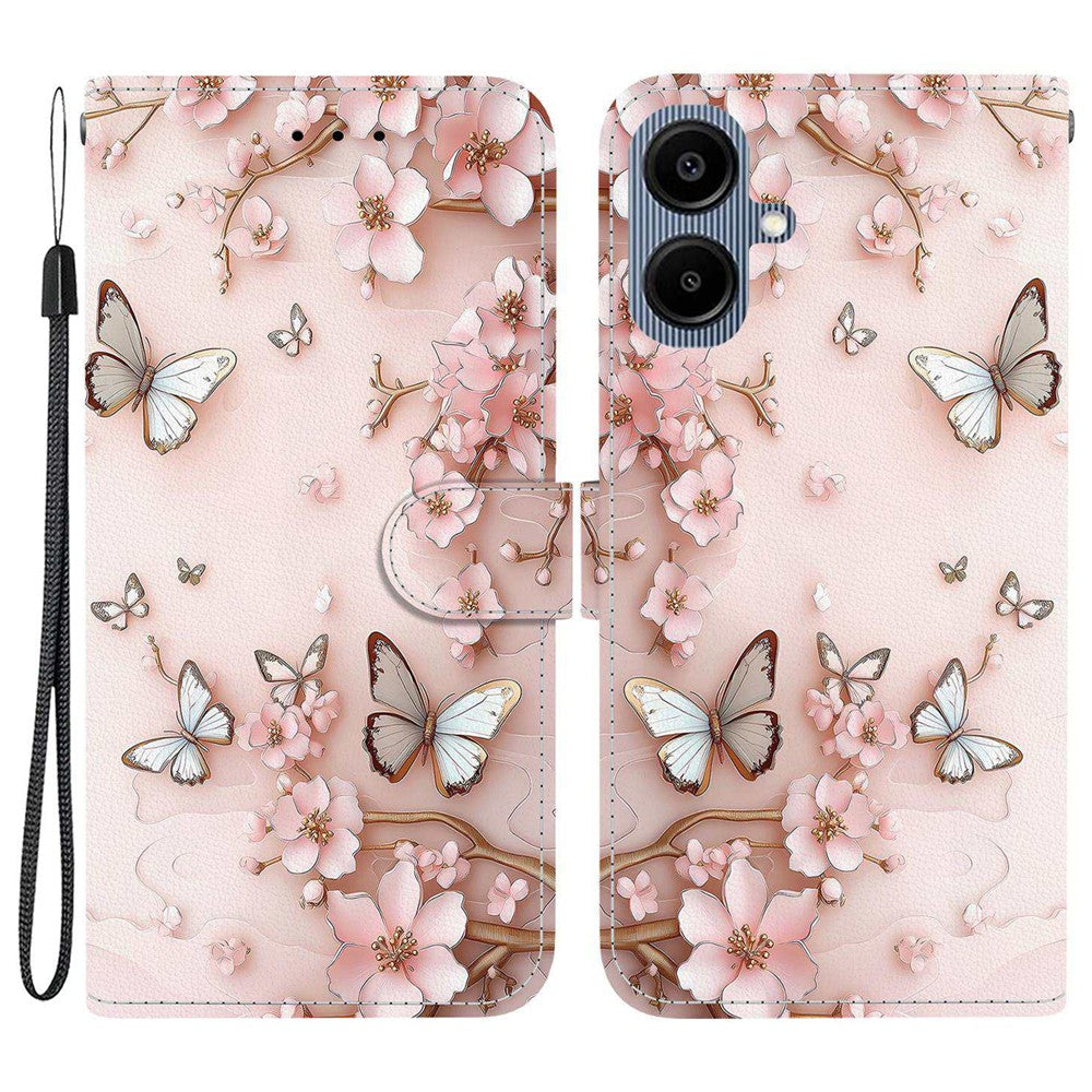 Wallet Case for Samsung Galaxy A08 5G / A08 4G / A07 5G / A07 4G / A06 5G / A06 4G Pattern Printing Leather Stand Phone Cover with Strap