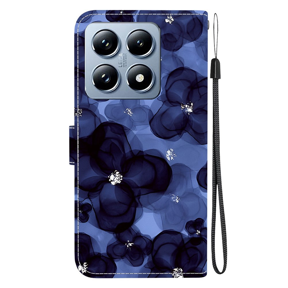 For Xiaomi 14T Wallet Case Pattern Printing Leather Stand Phone Cover with Strap