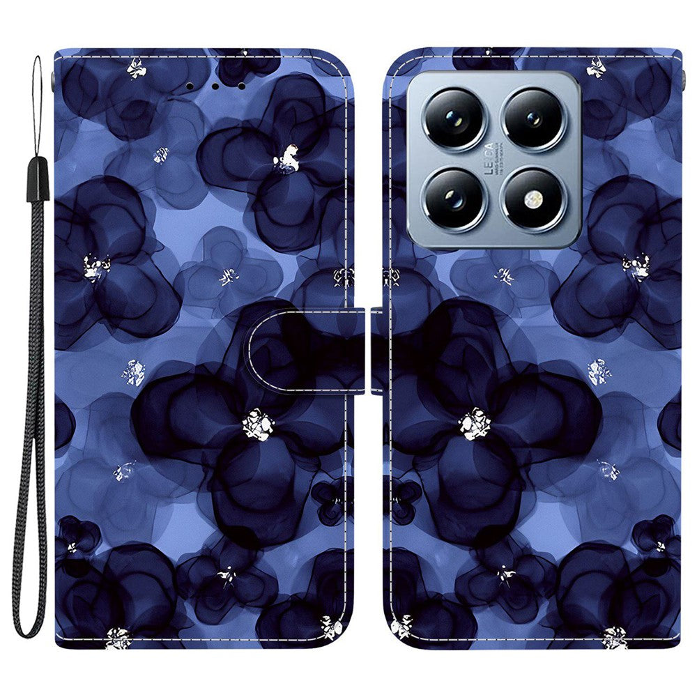 For Xiaomi 14T Pro Wallet Case Pattern Printing Leather Stand Phone Cover with Strap