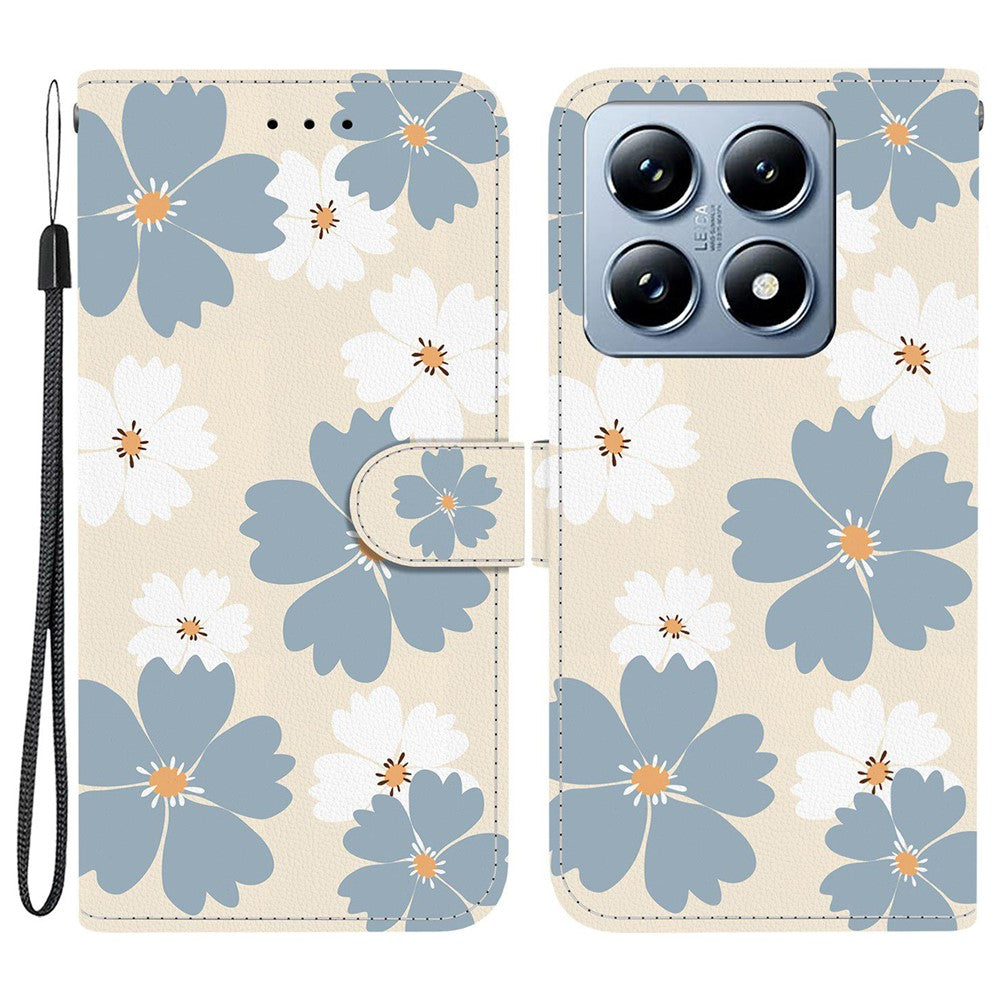 For Xiaomi 14T Pro Wallet Case Pattern Printing Leather Stand Phone Cover with Strap