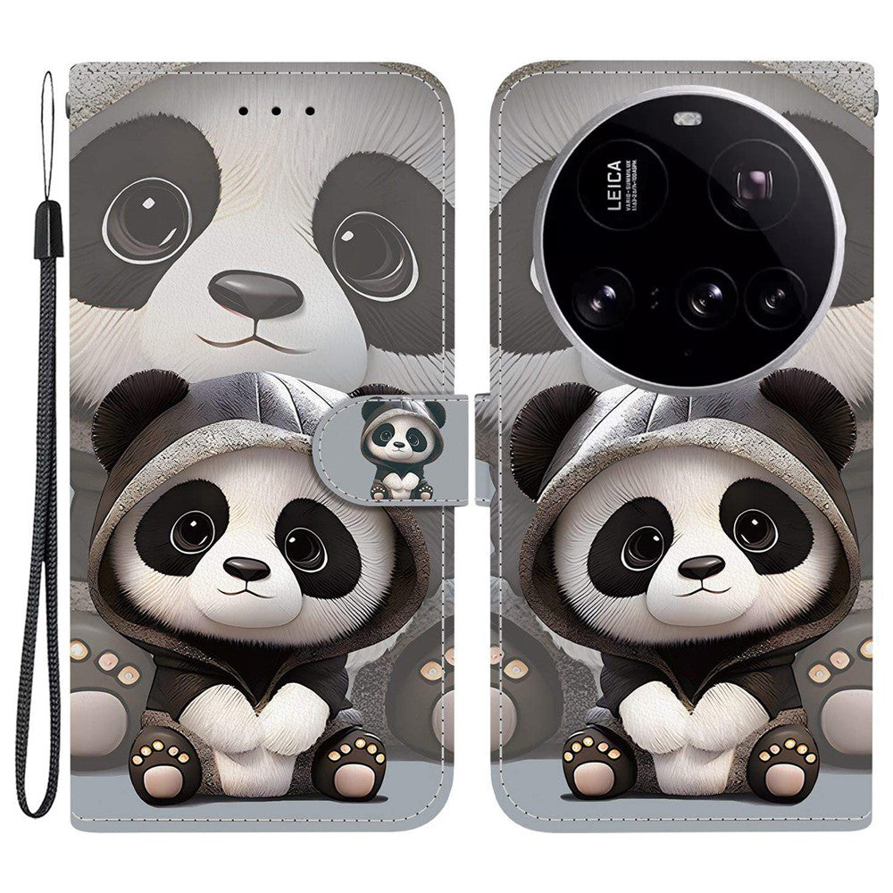 For Xiaomi 15 Ultra Wallet Case Pattern Printing Leather Stand Phone Cover with Strap