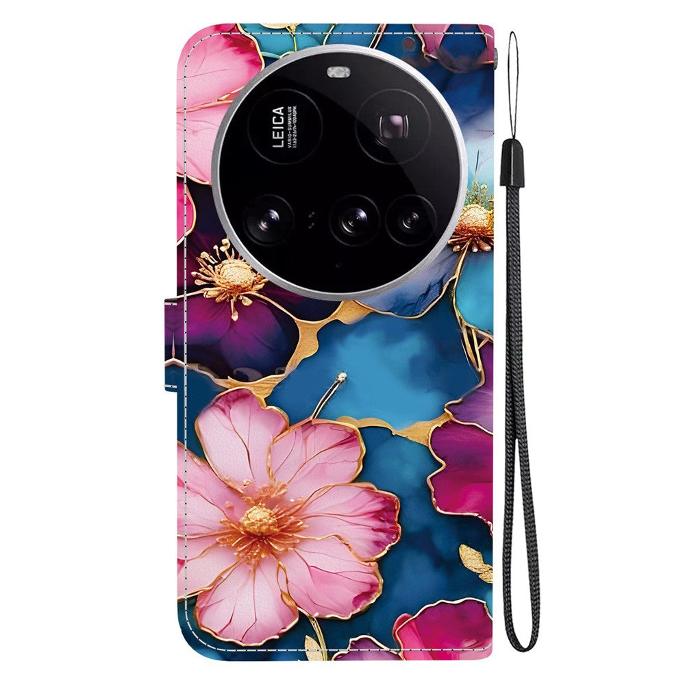 For Xiaomi 15 Ultra Wallet Case Pattern Printing Leather Stand Phone Cover with Strap
