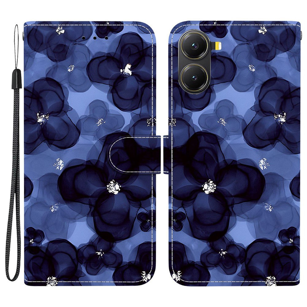 For Xiaomi Redmi Turbo 4 5G / Poco X7 Pro 5G Wallet Case Pattern Printing Leather Stand Phone Cover with Strap