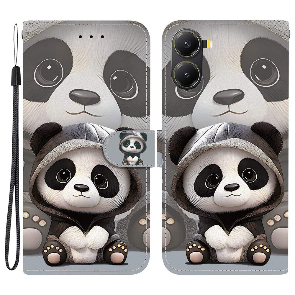For Xiaomi Redmi Turbo 4 5G / Poco X7 Pro 5G Wallet Case Pattern Printing Leather Stand Phone Cover with Strap