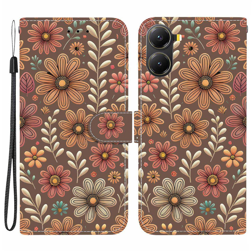 For Xiaomi Redmi Turbo 4 5G / Poco X7 Pro 5G Wallet Case Pattern Printing Leather Stand Phone Cover with Strap
