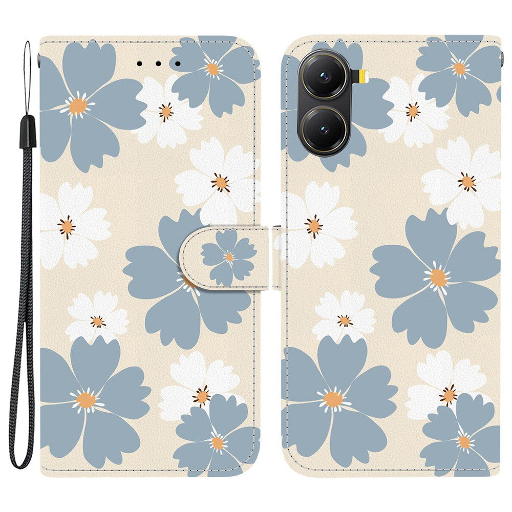 For Xiaomi Redmi Turbo 4 5G / Poco X7 Pro 5G Wallet Case Pattern Printing Leather Stand Phone Cover with Strap