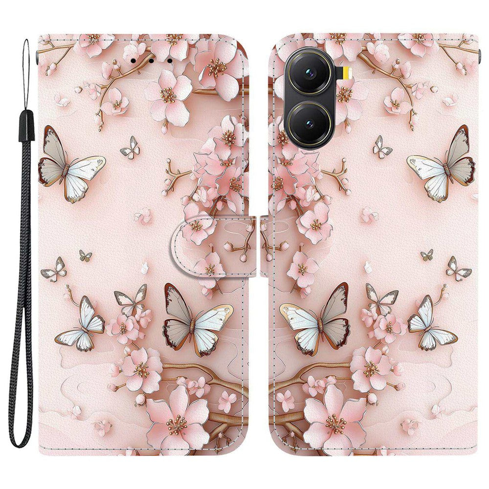 For Xiaomi Redmi Turbo 4 5G / Poco X7 Pro 5G Wallet Case Pattern Printing Leather Stand Phone Cover with Strap