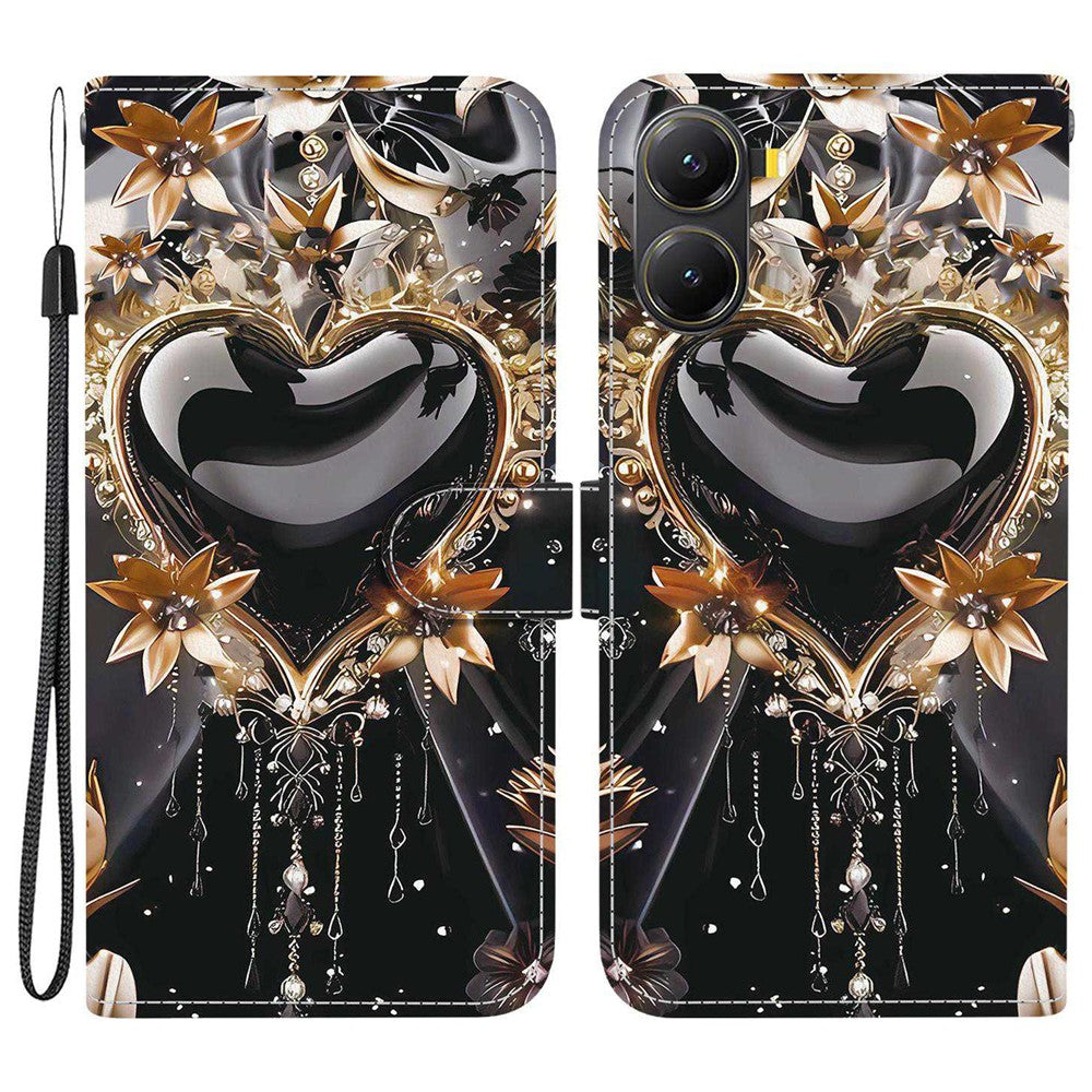 For Xiaomi Redmi Turbo 4 5G / Poco X7 Pro 5G Wallet Case Pattern Printing Leather Stand Phone Cover with Strap
