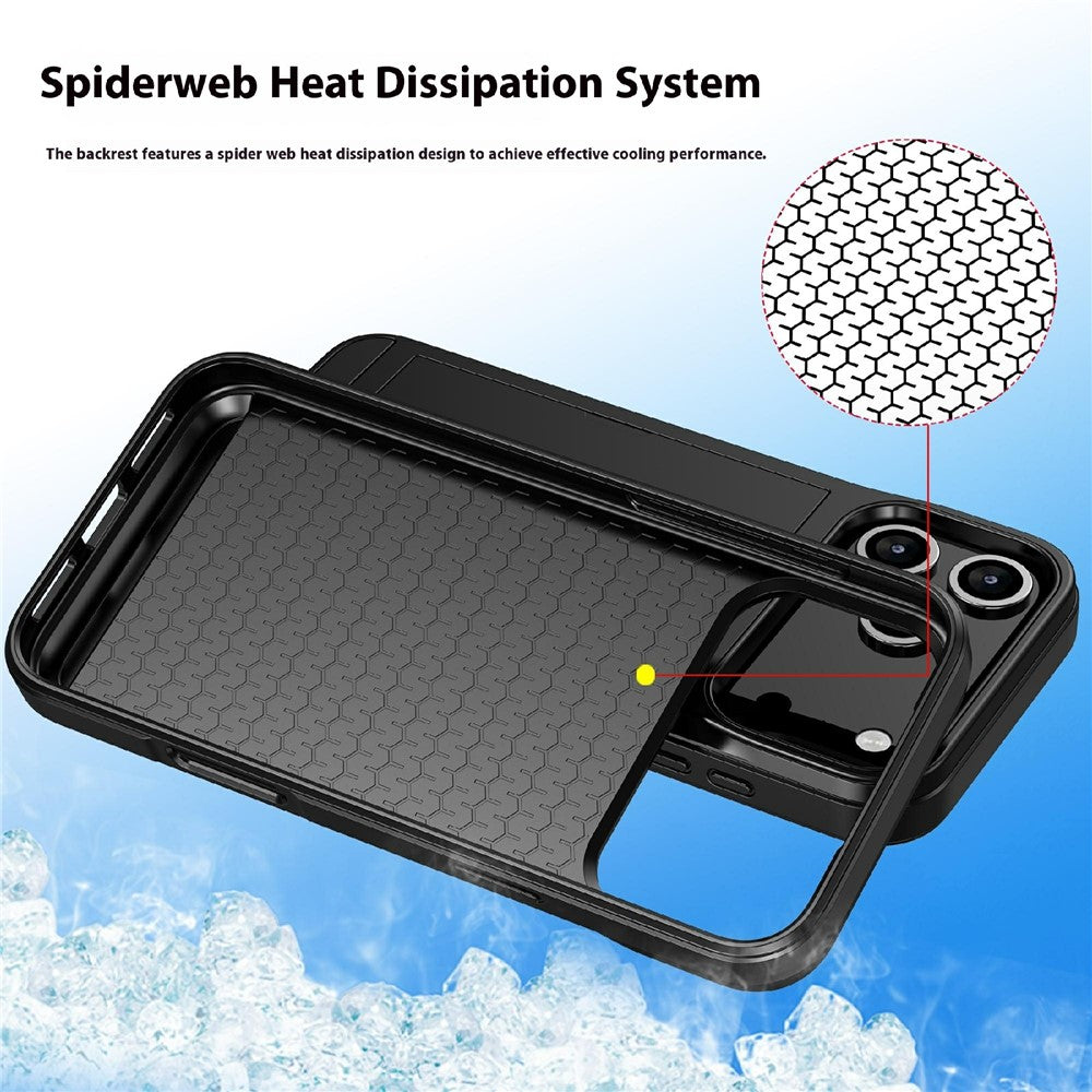 For iPhone 18 Pro / 17 Pro Case with Sliding Card Holder PC + TPU Phone Back Cover