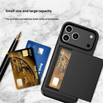 For iPhone 18 Pro / 17 Pro Case with Sliding Card Holder PC + TPU Phone Back Cover