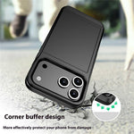 For iPhone 18 Pro / 17 Pro Case with Sliding Card Holder PC + TPU Phone Back Cover