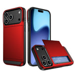 For iPhone 18 Pro / 17 Pro Case with Sliding Card Holder PC + TPU Phone Back Cover