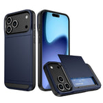 For iPhone 18 Pro / 17 Pro Case with Sliding Card Holder PC + TPU Phone Back Cover
