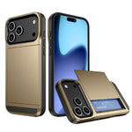 For iPhone 18 Pro / 17 Pro Case with Sliding Card Holder PC + TPU Phone Back Cover