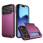 For iPhone 18 Pro / 17 Pro Case with Sliding Card Holder PC + TPU Phone Back Cover