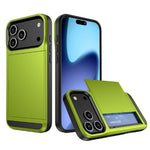 For iPhone 18 Pro / 17 Pro Case with Sliding Card Holder PC + TPU Phone Back Cover
