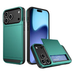 For iPhone 18 Pro / 17 Pro Case with Sliding Card Holder PC + TPU Phone Back Cover