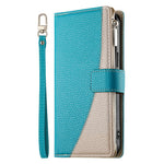 For Xiaomi Redmi 15 5G (Global) (169mm) Case Zipper Wallet Color Splicing Leather Flip Phone Cover with Straps