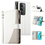 For Xiaomi Redmi 15 5G (Global) (169mm) Case Zipper Wallet Color Splicing Leather Flip Phone Cover with Straps