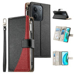 Xiaomi Redmi 15C 4G (Global) (171mm) / Poco C85 4G (171mm) etui med lynlås, pung, farvekombinationer, læder, flipdesign og remme til mobiltelefon