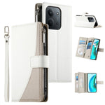 Xiaomi Redmi 15C 4G (Global) (171mm) / Poco C85 4G (171mm) etui med lynlås, pung, farvekombinationer, læder, flipdesign og remme til mobiltelefon