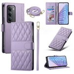 For Xiaomi Redmi 15 5G (Global) (169mm) Case Rhombus Stitching Wallet Stand Leather Phone Cover with Long  /  Short Strap