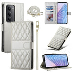 For Xiaomi Redmi 15 5G (Global) (169mm) Case Rhombus Stitching Wallet Stand Leather Phone Cover with Long  /  Short Strap