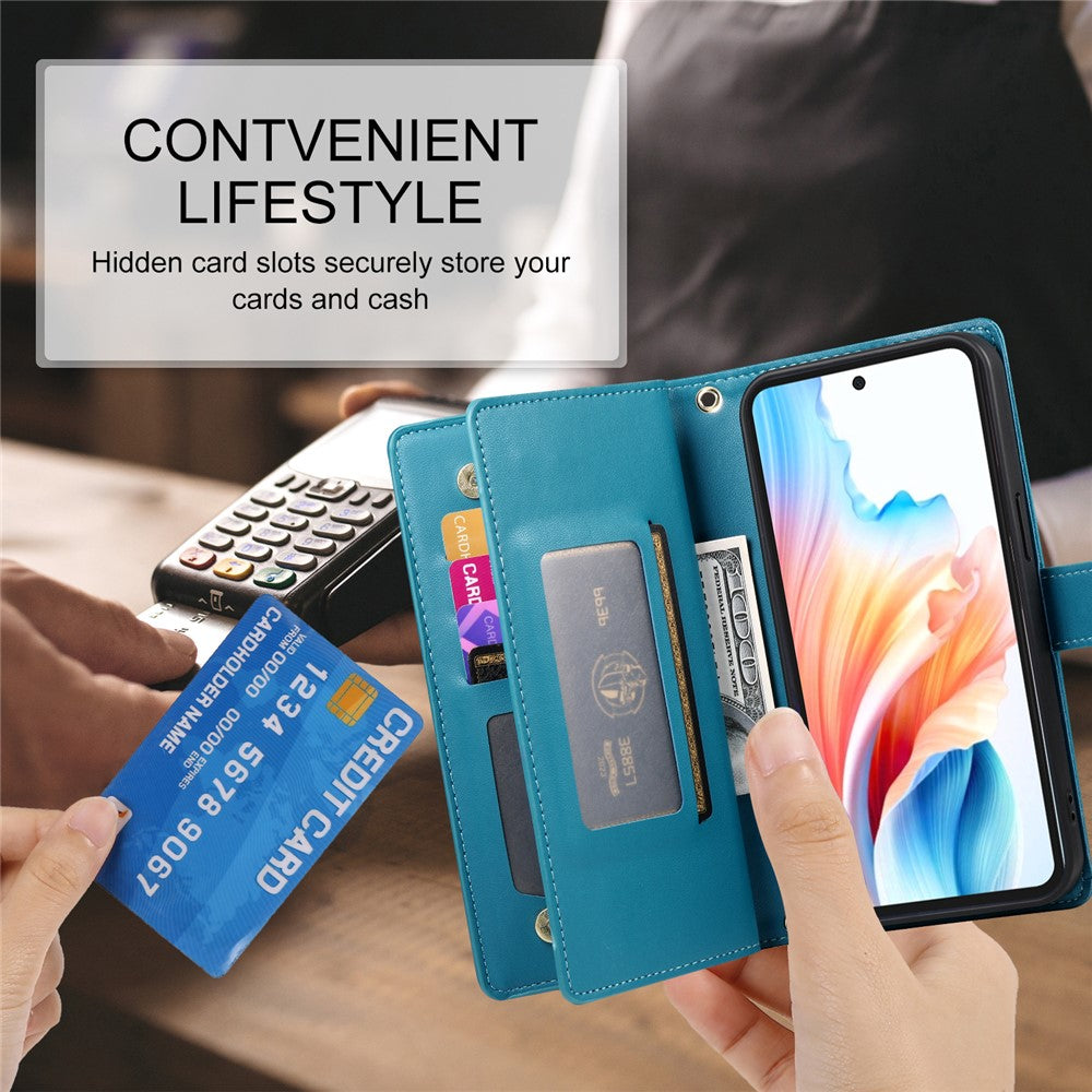For Xiaomi Redmi 15 5G (Global) (169mm) Case Zipper Pocket Wallet Leather Phone Cover with Straps