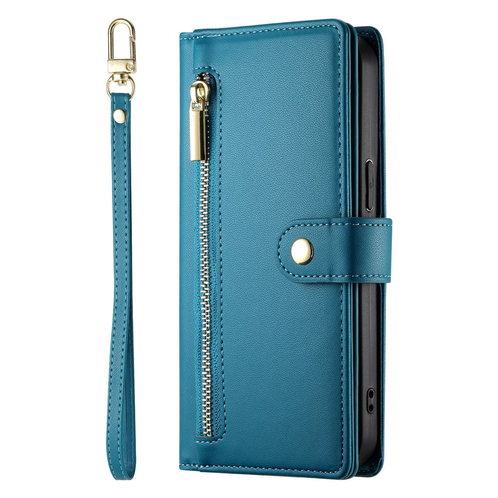 For Xiaomi Redmi 15 5G (Global) (169mm) Case Zipper Pocket Wallet Leather Phone Cover with Straps