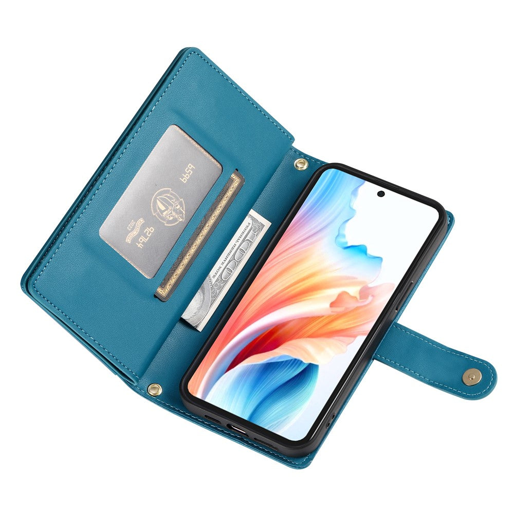 For Xiaomi Redmi 15 5G (Global) (169mm) Case Zipper Pocket Wallet Leather Phone Cover with Straps