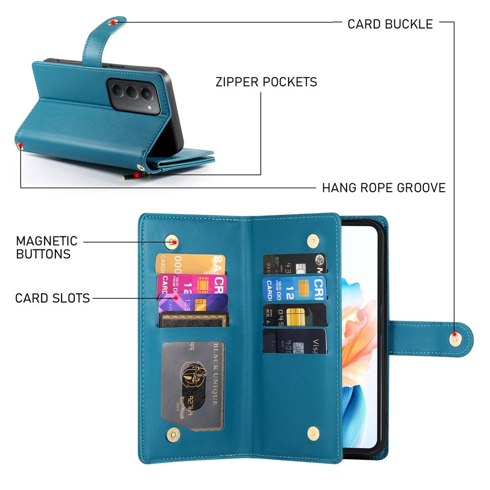 For Xiaomi Redmi 15 5G (Global) (169mm) Case Zipper Pocket Wallet Leather Phone Cover with Straps
