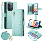 For Xiaomi Redmi 15C 4G (Global) (171mm) / Poco C85 4G (171mm) Case Zipper Pocket Wallet Leather Phone Cover with Straps
