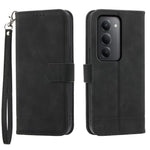 DIERFENG DF-03 För Xiaomi Redmi 15 5G (Global) (169mm) Fodral Linjer Avtryck Plånbok Läder mobilskal med Handledsrem