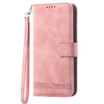 DIERFENG DF-03 For Xiaomi Redmi 15C 5G (EU) (173mm)  /  4G (EU) (173mm) Case Lines Imprint Wallet Leather Phone Cover with Wrist Strap