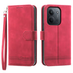 DIERFENG DF-03 For Xiaomi Redmi 15C 5G (EU) (173mm)  /  4G (EU) (173mm) Case Lines Imprint Wallet Leather Phone Cover with Wrist Strap