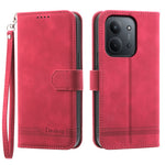 DIERFENG DF-03 För Xiaomi Redmi 15C 4G (Global) (171 mm) / Poco C85 4G (171 mm) Fodral Linjer Avtryck Plånbok Läder mobilskal med Handledsrem