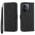 DIERFENG DF-03 För Xiaomi Redmi 15C 4G (Global) (171 mm) / Poco C85 4G (171 mm) Fodral Linjer Avtryck Plånbok Läder mobilskal med Handledsrem