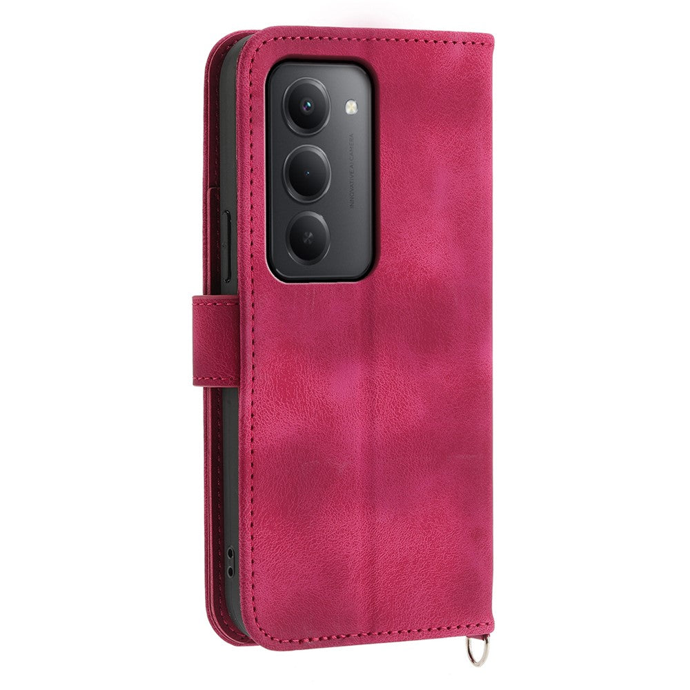 For Xiaomi Redmi 15 5G (Global) (169mm) Case Flower Pattern PU Leather Wallet Phone Cover with Strap