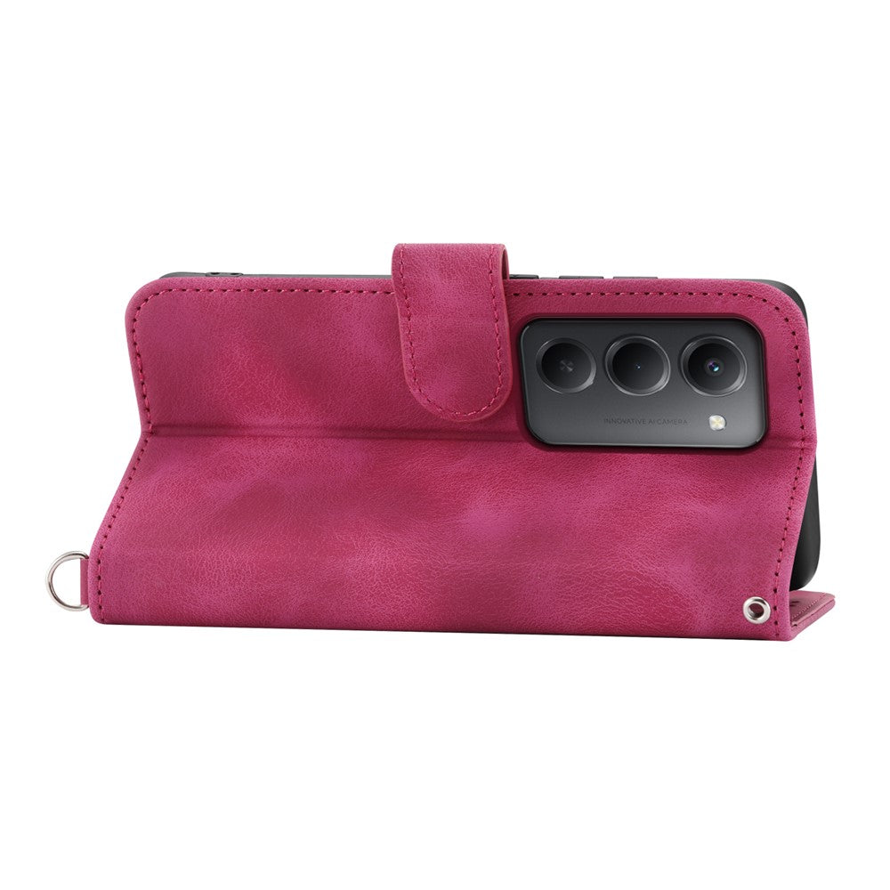 For Xiaomi Redmi 15 5G (Global) (169mm) Case Flower Pattern PU Leather Wallet Phone Cover with Strap