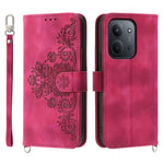 For Xiaomi Redmi 15C 4G (EU) (173mm) / 15C 5G (EU) (173mm) / Poco C85 4G (173mm) Case Flower Pattern PU Leather Wallet Cover with Strap
